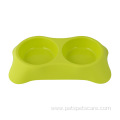 plastic trapezoidal plastic double bowl pet supplies